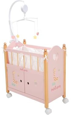 ARIAS Kinderbett aus der Kollektion Nature, mit Schrank und einem schönen Karussell. Maße: 50,50 x 27 x 54 cm, Spielzeug für Kinder ab 3 Jahren (ARI21586)