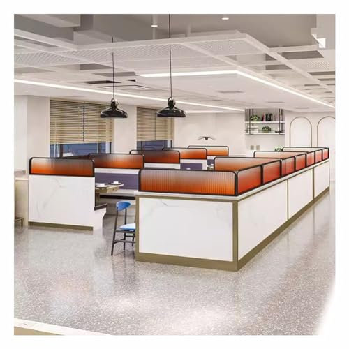 SZITW Schreibtischteiler aus Glas für Essbereiche und Arbeitsplatten, Trennwand, dekoratives, gestreiftes, Mattes Design, für Büros und öffentliche Bereiche, Restaurant-Dekor-Trennwand