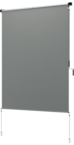 72 W x 72 L Heavy-Duty Outdoor Roller Shades - Waterproof Exterior Blinds for Porch/Backyard, 90% UV Protection Cordless Shade System, Dark Grey