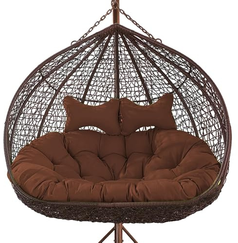 CojíN Silla Tipo Huevo Colgante 2 Personas,Silla De Huevo Colgante Silla De Columpio CojíN Grueso Nido,Hamaca Colgante CojíN Patio JardíN Columpio BalancíN De RatáN,150x110c(Size:150 x 110 cm,Color:a)