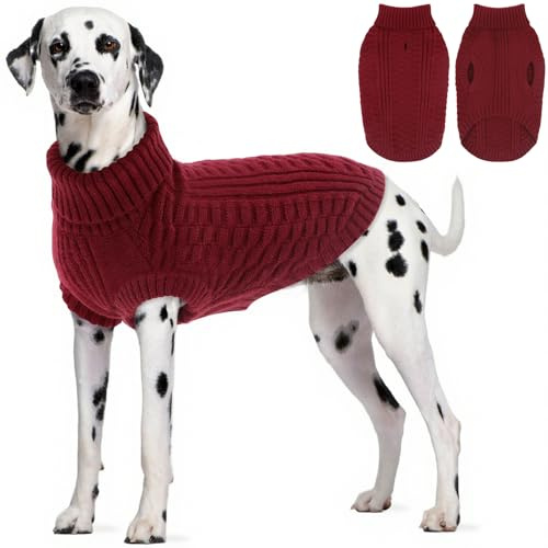 CITÉTOILE Hundepullover Strickjacke Rollkragen Ärmellos Rot XXL | Weiches Fleece, Atmungsaktiv, Bequem, Ideal für kleine & mittelgroße Hunde, Warme Welpenkleidung