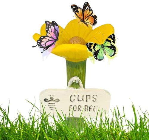 Bebidas de Insectos | Bebidas de Abejas para el jardín | Estación de riego de Mariposa | Estación de riego de Abejas | Alimentador de polinizadores de Taza de Mariposa higiénica para la Entrada