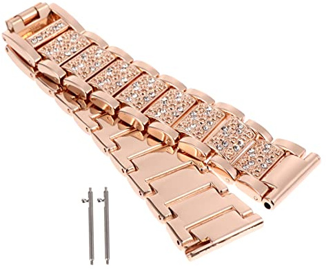 SHINEOFI Bracelet de Remplacement Créatif Acier Inoxydable avec Strass pour Watch Élégant et Confortable Accessoire de Mode pour Montre Connectée