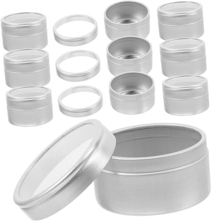 minkissy 10pièces Boîtes à Thé Rondes Aluminium Vides et Rechargeables avec Couvercle Transparent et Hermétique pour Café Bonbons Etc