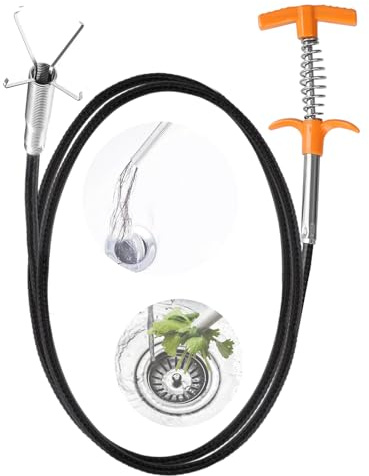 160cm Furet Deboucheur Canalisation Professionnel Flexible Deboucheur Evier Douche Lavabo Kit Debouchage Cheveux Pince a Griffes Anti obstruction Outil Tuyaux Espaces Etroits Lot de 6 Pieces