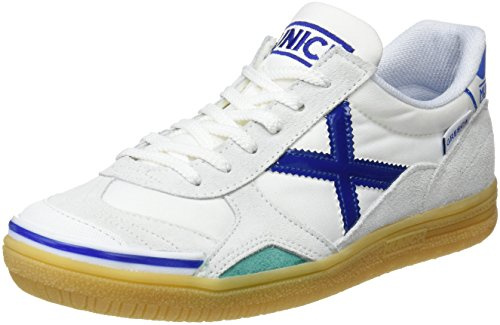 Munich Unisex - Bambini e ragazzi Gresca Kid S Scarpe da fitness ,Bianco Blanco Azul 01,37 EU