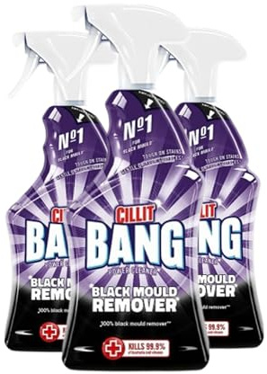 Cillit Bang Black Mould Remover Spray , Removes Mould, Mildew & Dirt , Size: 750ml (Pack of 3)