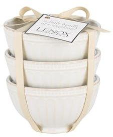 Lenox (858037 ) French Perle Groove Bowls (Set of 3), Mini, White