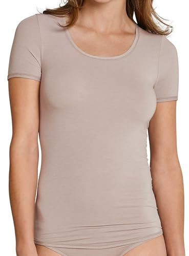 Schiesser Damen Unterhemd Personal Fit Shirt 1/2 Arm, Gr. 38 (Herstellergröße: M), Braun (braun 300)