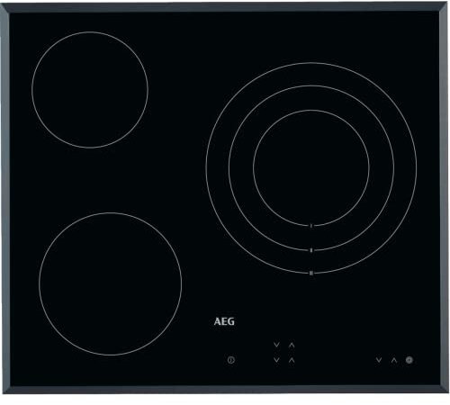 AEG HK623020FB Placa vitrocerámica, Biselada, 3 Zonas de cocción, Doble de 27 cm, Panel de Control táctil Independiente, Bloqueo Seguridad, Negro, 60 cm