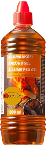 Accendigrill, Gel infiammabile per Camino, per Tutti i Tipi di Carbone, Pasta combustibile da 1000 ml per Grill da tavola, Gel infiammabile Liquido per Grill e Pasta combustibile inodore per Camino