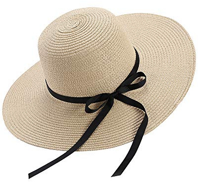 Chapter Seven Chapeau de soleil pliable pour femme avec nœud à large bord - Protection UV UPF50