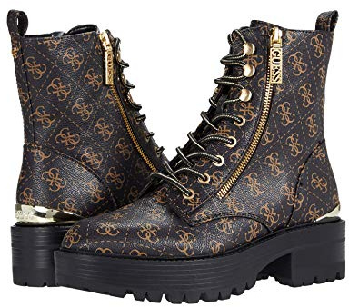 GUESS Bottes de combat Fearne pour femme, marron, 39.5 EU