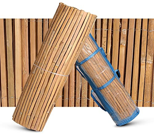 Natural Garden Screening - Outdoor Privacy Slat Bamboo Fence Screening - Suitable Choice for Bamboo Screening Provide an Instant Solution for Wind and Sun Protection, Garden Privacy Screen (1m x 4m)