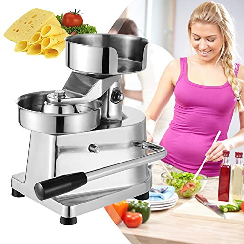 ZhiLianZhao Kommerzielle Hamburgerpresse, Manuelle Burgerformmaschine, mit 500 Fettdichten Papieren, für Hamburger, Würstchen, Vegetarische Burger, Krabbenkuchen,150mm