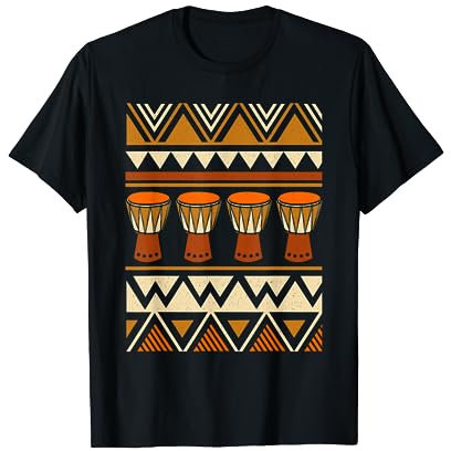 Afrikanische Instrument Retro 4 Farben Djembe & Dunun T-Shirt