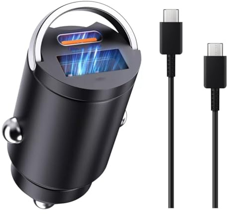 30W+18W Dualport Auto Ladegerät mit USB-C Kabel – Kfz Schnellladeadapter für iPhone 17 16 15 Samsung Galaxy S26 S25 S24 S23 A57 A56 A55 A37 A36 A35 A26 A17 A16 A06 A05 Google Pixel 10 9 8 7