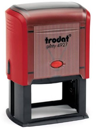 Trodat - Printy 4927 - Custom Stempel mit Wunschtext personalisieren, hier gleich online gestalten Gehäusefarbe Schwarz – Adresstempel - Firmenstempel - mit Wunschtext - 60x40 mm - 10 Zeilen