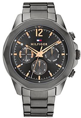 Tommy Hilfiger Orologio Analogico Multifunzione al Quarzo da Uomo con Cinturino in Acciaio Inossidabile Grigio - 1792061