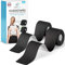 Health Press® Kinesiotapes - 2 Kinesiologie Tape Rollen Schwarz + Schwarz (5cm x 5m) Kinesiotape - Profi Physio Tape & Sporttape - Hautfreundliche Tapes - DERMATEST: SEHR GUT