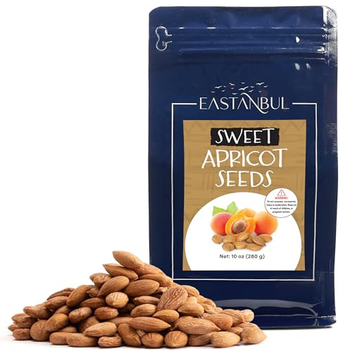 Eastanbul Apricot Seeds, Sweet Apricot Kernels 10oz, Natural Raw Dried Seeds, Semillas Albaricoque, Almondy from Turkey, Vegan, Gluten Free, Non GMO