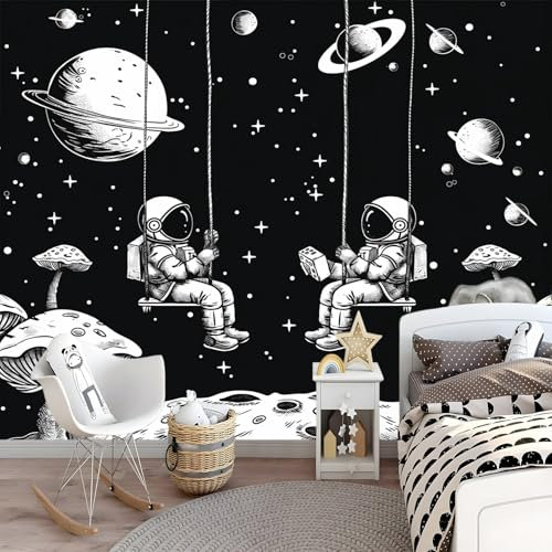 Fototapete Astronaut Im Weltraum Sternenhimmel 200 x 140 cm - für Wohnzimmer Schlafzimmer Büro Dekoration Tapete Vliestapete Wandtapete Motivtapeten UV-Beständig