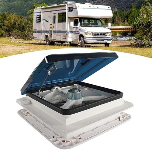 JJENXYYDS Ventilateur De Toit Camping Car,RV Caravane lanterneau avec Lumière LED,pour Camping-Car, Caravane, Fenêtre De Toit pour Camping-Car 12 V, Convient Aux Camping-Cars,11in