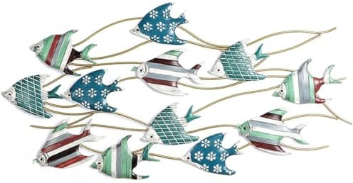 ZWQXZX Wanddeko Wandskulpturen Wanddekoration Metall Fisch Wand Kunst Dekor Fisch Wandbehang Dekoration Retro Wand Skulpturen Dekore Für Zuhause Innen Wandornament Wandschmuck Wand Deko