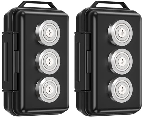(2 pezzi) Supporto magnetico migliorato sotto l'auto, nascondere una chiave all'esterno con scatola magnetica per chiavi sotto l'auto, portachiavi magnetico impermeabile