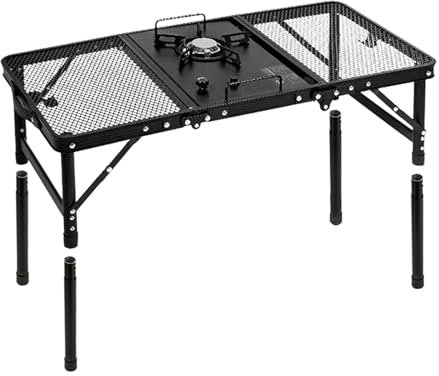 Tavolo pieghevole da esterno con altezza regolabile per barbecue e forno per pizza, tavolo portatile con borsa per griglia