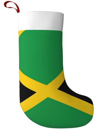 BREAUX Flagge von Jamaika Weihnachtsstrümpfe, ultraweiche Samt-Weihnachtsstrümpfe, Kamindekoration, 45 cm