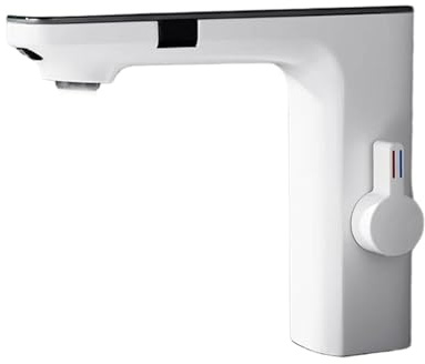 siduytin Grifo Mezclador para Lavabo, Pantalla Digital con Control de Agua fría y Caliente, Grifo automático para Lavabo, Grifo con Sensor infrarrojo de Cobre, B
