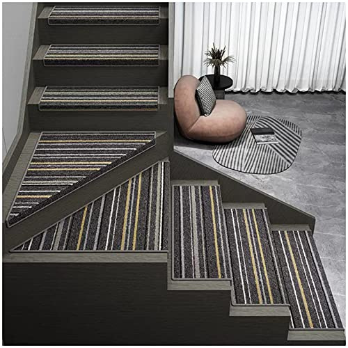 SAOGERUL Gradini per Scale in Moquette per gradini in Legno con Autoadesivo, 2/15/28 Pezzi, gradini per Scale Antiscivolo riutilizzabili per Scale in Legno per Interni, coperture per Scale di sicurez