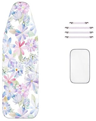 WTAIS Steam Iron Ironing Board Covers, 2 In 1 Design Colourful Print Extra Large Ironing Board Cover 160 X 60cm, with Fastening Closure, Ironing Table Replacement Hood