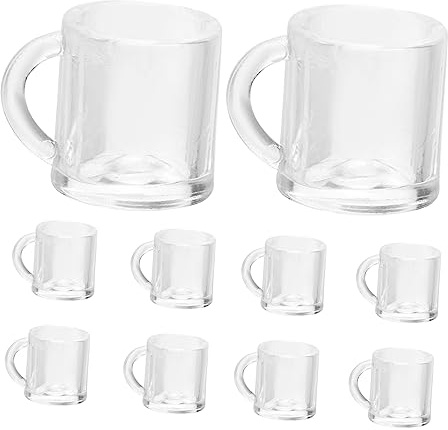 Sosoport 10pièces Tasses à Bière Miniatures Lot de Modèles De Mini-Maison Gobelets à Boire Fournitures Miniatures Objets Décoratifs pour Collectionneurs