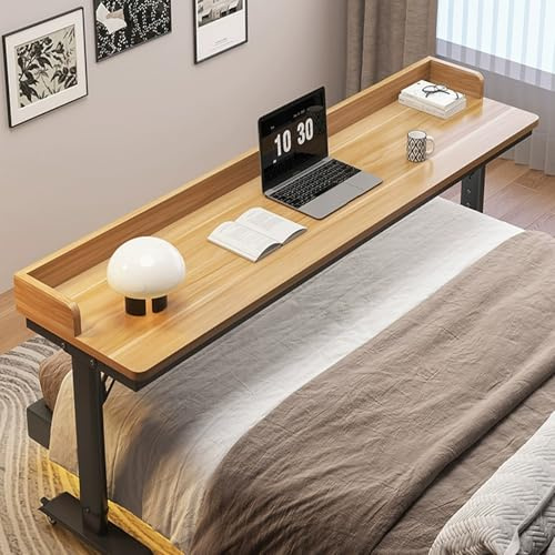 MZBDYYF Tavolo regolabile in altezza per laptop con ruote, sopra il tavolo di lavoro del letto con i deflettori, scrivania mobile domestica, tavolo letto rotolamento ospedale, tavolo overbed camera da