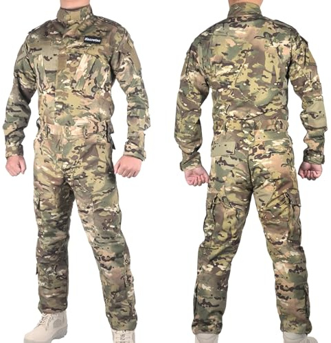 Kecrotac Tactical Military Camo BDU Uniform Set für Männer Kampfhemd und Hosen Ripstop Kleidung für Outdoor Jagd Airsoft Paintball