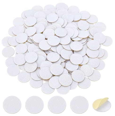 PH PandaHall 200 círculos de fieltro blancos autoadhesivos de 2,5 cm, almohadillas de fieltro redondas para costura, manualidades, Halloween, ojos fantasma, decoración del hogar, adornos de Navidad