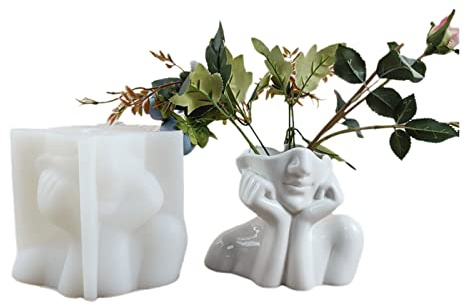 Stampo in silicone per vasi di fiori in calcestruzzo Stampo per vasi di fiori realizzato a mano Vaso di fiori in resina epossidica Decorazione da giardino Stampi per calcestruzzo per vasi in silicone