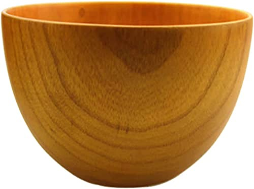 Träskål for frukt och sallad, Trä serveringsfat for, Hushållsartiklar, Risskål, Soppskål, Massiv träskål, 11,5x7 cm(Natural)