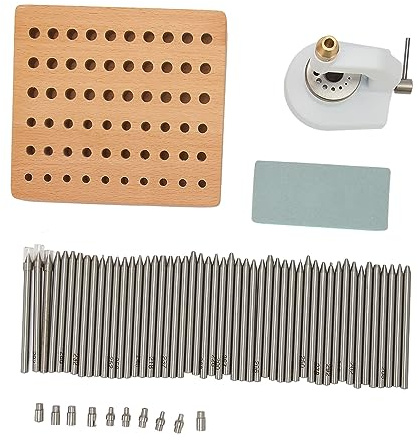 Generic Klockreparationssatsverktygssats Slitstarkt Urmakarsats med 50 Stansar för Klocknitningsarbete, Korrosionsbeständigt Legeringsmaterial för Långtidsreparationer, Bekväm Handtagsdesign för