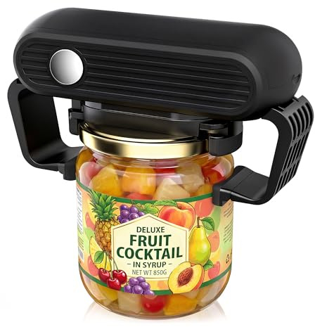 Automatischer Glasöffner, Elektrischer Dosenöffner für neue versiegelte Gläser, Küchenhelfer für Arthritis und Hausfrau, freihändiger Schraubdeckelöffner weniger Aufwand beim Öffnen, Jar Opener robust