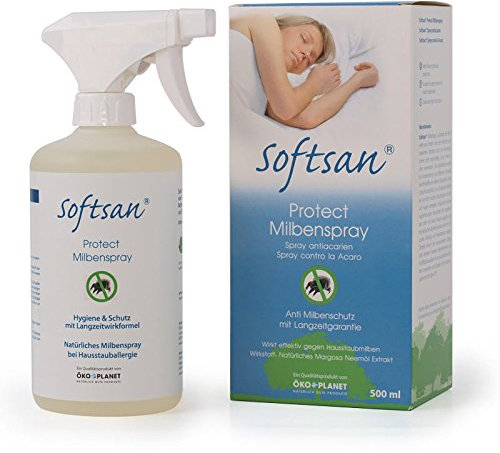 Softsan Protect Milbenspray 500 ml, starker Milbenschutz, Langzeitschutz für Matratzen, Polster, Textilien. Mittel gegen Hausstaubmilben und Milbenkot