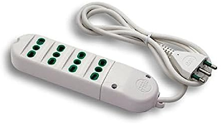 Fanton 41020 Multipresa Bipasso 4 Prese Bipasso Italiane 2P+T 16A con Cavo, Bianca, 1.5 m