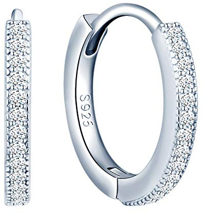 MicLee Damen Ohrringe Creolen 925 Sterling Silber Sterling Zirkonia Einfach Ohrringe Ohrschmuck mit Geschenkbeutel,Super Weihnachten Geschenk