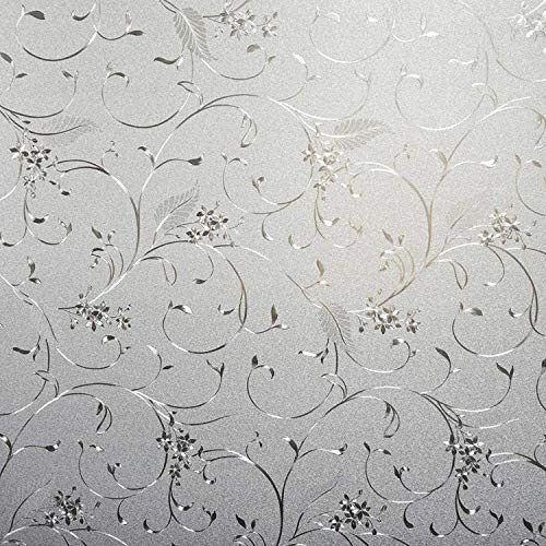 Niviy Static Cling Non-Adhesive Window Film Frosted Glass Film Bathroom Door Glass Decoration Window Film Privacy Covering (11.8x 78.7)