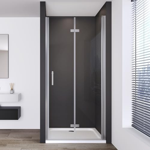 IMPTS Duschtür Falttür Dusche 100cm, Einzelfalttür Nische Duschabtrennung Duschkabine Schwingtür Falttür Duschwand Dusche 6mm ESG Sicherheitsglas mit Nano Beschichtung 195cm