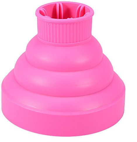 Universal Hair Dryer Diffuser Cover, Hair Diffuser Attachment Silicone Fold-able Hair Blower Diffuser Cover for Curly and Natural Wavy Hair(Pink)