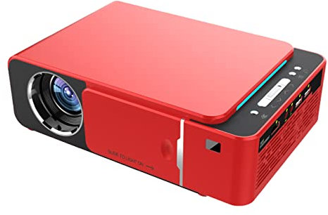 Dr.Lefran Full HD Projector Led, Support 4K 4500 Lumens HDMI USB 1080p, Portable Home Cinema Proyector 1080p Bluetooth WIFI Beamer, with Synchronize Smartphone Screen,Red