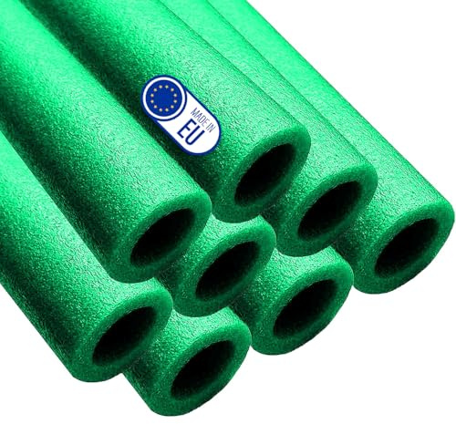 Clever Leon Trampolin Stangenschutz Schaumstoff 180 cm für Trampolinstangen | Schaumstoffrohre aus Polyethylen UV-beständig wasserabweisend stoßdämpfend wiederverwendbar Grün Blau Grau, 8 Stück